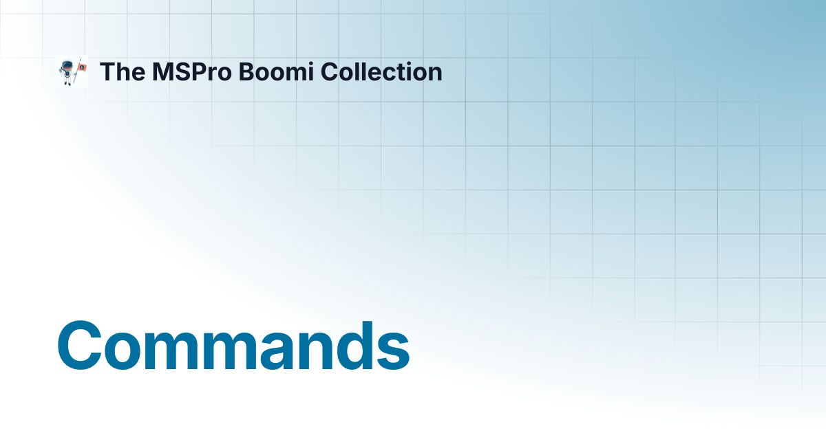 Commands | Boomi Console | The MSPro Boomi Collection