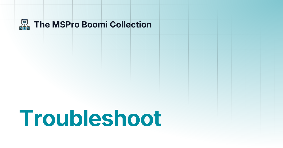 Troubleshoot | ScriptEase For Boomi | The MSPro Boomi Collection